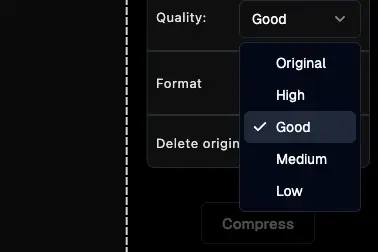 Adjust compression quality